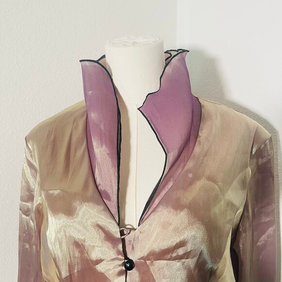 Vintage J.R. Nites by Carol Lynn Blouse 14 Silky Ruched Satin Evening Top - Picture 4 of 4